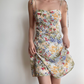 Vacation Spaghetti Straps Print Floral Short Skirt Summer Seaside Dress Women Date Dress  D2049