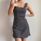 Versatile A Line Striped Short Skirt Summer Seaside Dress Women Date Party Dress  D2050