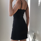 Popular Spaghetti Straps Bowknot Fitted Short Skirt Casual Wommen Summer Date Dress  D2058