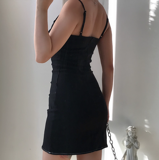 Popular Spaghetti Straps Bowknot Fitted Short Skirt Casual Wommen Summer Date Dress  D2058
