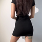 Mininalist Square Neckline Fitted Short Dress Summer Casual Women Dress   D2062