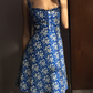 Retro A Line Spaghetti Straps Print Floral Short Skirt Wommen Summer Dress Vacation Date Dress   D2063