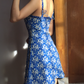 Retro A Line Spaghetti Straps Print Floral Short Skirt Wommen Summer Dress Vacation Date Dress   D2063