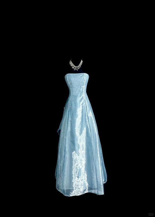 Elegant A Line Strapless Lace up Prom Dress Evening Dress Cocktail Dress Bridesmaid Dress D2067