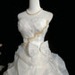 Beauty Sweetheart Neckline Beading Pleated Tiered Lace Evening Dress Sweet 16 Dress Birthday Party Dress Prom Dress D2073