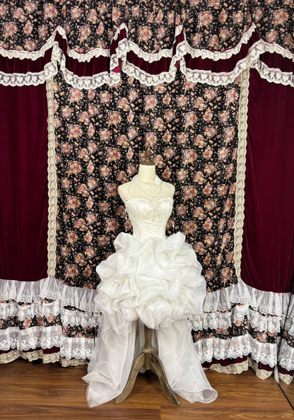 Cute Sweetheart Neck Beading Flower Pleated Hi-lo HomeComing Dress Quinceanera Dress Birthday Prom Dress D2076