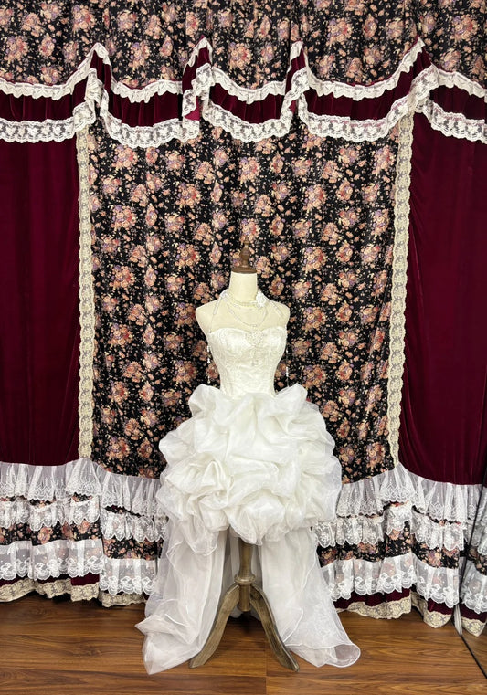 Cute Sweetheart Neck Beading Flower Pleated Hi-lo HomeComing Dress Quinceanera Dress Birthday Prom Dress D2076