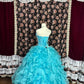 Shiny Sweetheart Neckline Crystal Pleated Ball Gown Evening Dress Prom Dress Graduation Dress Sweet 16 Dress D2084