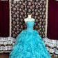 Shiny Sweetheart Neckline Crystal Pleated Ball Gown Evening Dress Prom Dress Graduation Dress Sweet 16 Dress D2084