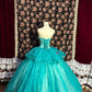 Beauty Strapless Appliques Tiered Tulle Ball Gown Prom Dress Evening Dress Birthday Party Dress D2087