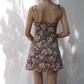 Cute A Line Spaghetti Straps Oil Painting Floral Short Skirt Party Dress Women Summer Vacation Dress  D2090