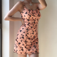 Fashion Spaghetti Straps Print Butterfly Short Skirt Teenage Girl Summer Vacation Date Dress  D2095