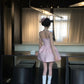 Cute Pink Square Neckline Pleated Short Prom Dress Homecoming Dress Birthday Party Dress D2108