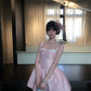 Cute Pink Square Neckline Pleated Short Prom Dress Homecoming Dress Birthday Party Dress D2108