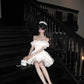 Elegant A Line Off the Shoulder Lace Ruffle Pleated Short Prom Dress Homecoming Dress Birthday Party Dress D2109