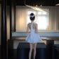Popular A Line Halter Pleated Short Prom Dress Homecoming Dress Birthday Party Dress D2110