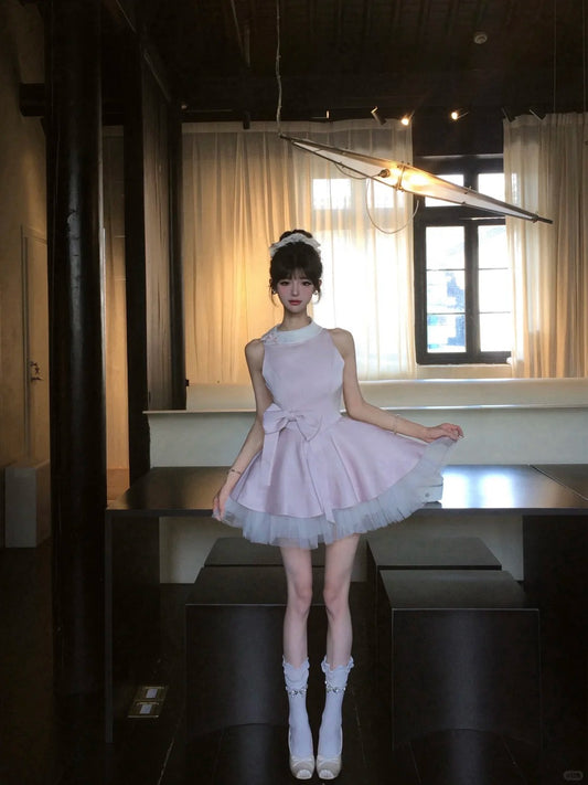 Cute A Line Bowknot Tulle Tiered Short Prom Dress Homecoming Dress Birthday Party Dress D2111