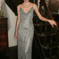 Shiny Spaghetti Straps Floor Length Prom Dress Birthday Party Dress Evening Dress  D2113