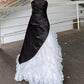 Sexy Strapless Pearl Tulle Ruffle Pleated Prom Dress Birthday Party Dress Evening Dress  D2114