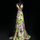 Beauty Spaghetti Straps Print Floral Backless Mermaid Prom Dress Evening Dress   D2118