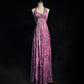 Elegant Halter Pleated Print Backless Prom Dress Evening Dress Party Dress   D2120