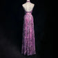 Elegant Halter Pleated Print Backless Prom Dress Evening Dress Party Dress   D2120