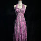 Elegant Halter Pleated Print Backless Prom Dress Evening Dress Party Dress   D2120