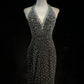 Shiny Halter Rhinestone Pleated  Mermaid Prom Dress Evening Dress Birthday Gala Dress   D2121