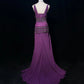 Vintage Crystal Pleated Floor Length Prom Dress Evening Dress Birthday Dress Gala Dress   D2122