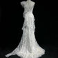 Elegant Asymmetrical Neckline Ruffle Pleated Floor Length Prom Dress Wedding Dress Evening Dress Party Dress   D2123