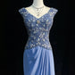 Gergous V-neck Beading Sequins Pleated Floor Length Prom Dress Evening Dress Party Dress   D2125