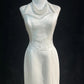 Beauty Halter Embroidered Floor Length Prom Wedding Dress Evening Dress Party Dress   D2126