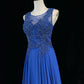 Gorgeous Crew Neck Beading Sequins Pleated Prom Dress Evening Dress Party Dress   D2128