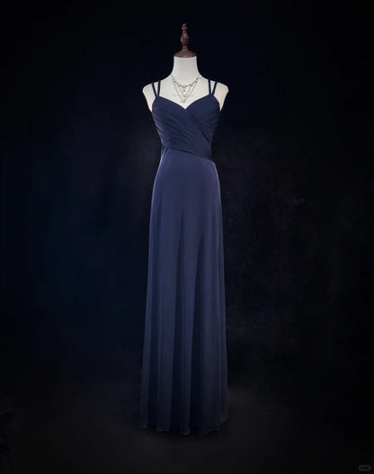 Sexy Spaghetti Straps Appliques Pleated Backless Floor Length Prom Dress Evening Dress Birthday Dress   D2130