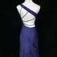 Beauty Asymmetrical Shoulder Pleated Backless Prom Dress Evening Dress Party Dress  D2133