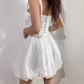 Sweet Spaghetti Straps Lace up Pleated Short Dress Women Teenage Girl Date Dress D2145
