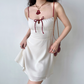 Versatile A Line Spaghetti Straps Lace up Short Skirt Summer Vacation Dress Women Teenage Girl Dress   D2156