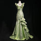 Beauty Ruffle Sequins Pleated Floor Length Prom Dress Evening Dress Gala Dress   D2163
