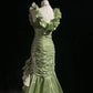 Beauty Ruffle Sequins Pleated Floor Length Prom Dress Evening Dress Gala Dress   D2163