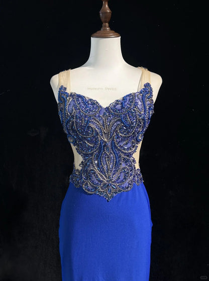 Sexy Spaghetti Straps Crystal Beading Fitted Short Prom Dress Evening Dress Gala Dress     D2165