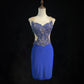Sexy Spaghetti Straps Crystal Beading Fitted Short Prom Dress Evening Dress Gala Dress     D2165
