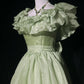 Sweet Square Neckline Ruffle Pleated with Bowknot Prom Dress Evening Dress Gala Dress    D2166