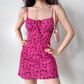 Retro Spaghetti Straps Lace-up Print Floral Short Skirt Women Teeage Girl Summer Seaside Dress   D2168