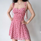 Sweet A Line Spaghetti Straps Print Floral Short Skirt Women Teenage Girl Summer Date Dress Vaccation Dress   D2178