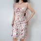 Cute A Line Spaghetti Straps Lace up Print Women Teenage Girl Summer Date Dress Seaside Dress   D2183
