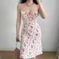 Cute A Line Spaghetti Straps Lace up Print Women Teenage Girl Summer Date Dress Seaside Dress   D2183