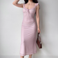 Sweet Ruffle Straps Pink Checkered Lace up Teenage Girl Women Summer Date Dress Seaside Dress  D2189