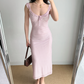 Sweet Ruffle Straps Pink Checkered Lace up Teenage Girl Women Summer Date Dress Seaside Dress  D2189