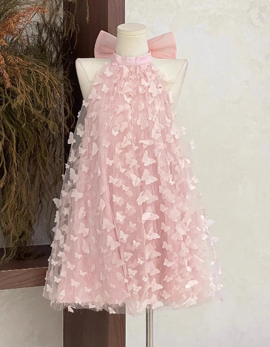Cute Halter Buttlerfly Backless Short Prom Dress Back to School Outfits Homecoming Dress Sweet 16 Dress Party Dress  D2193