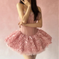 Cute Strapless Flower Short Prom Dress Back to School Outfits Homecoming Dress Sweet 16 Dress Party Dress  D2199